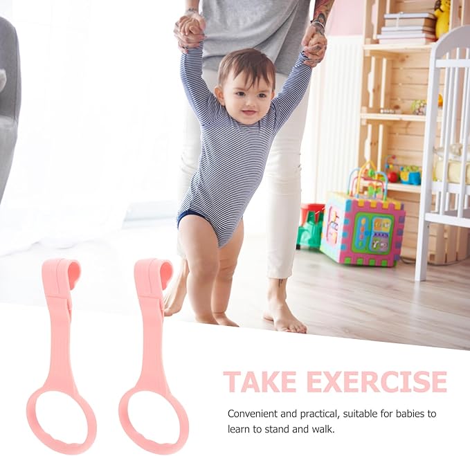VANZACK 4 Pcs Baby Pull up Rings Baby Playpen Pull up Rings Baby Bed Stand Walking Exercises Assistant - Crib for Infant Toddler