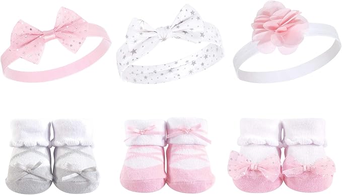 Hudson Baby Girl's Headband and Socks Giftset