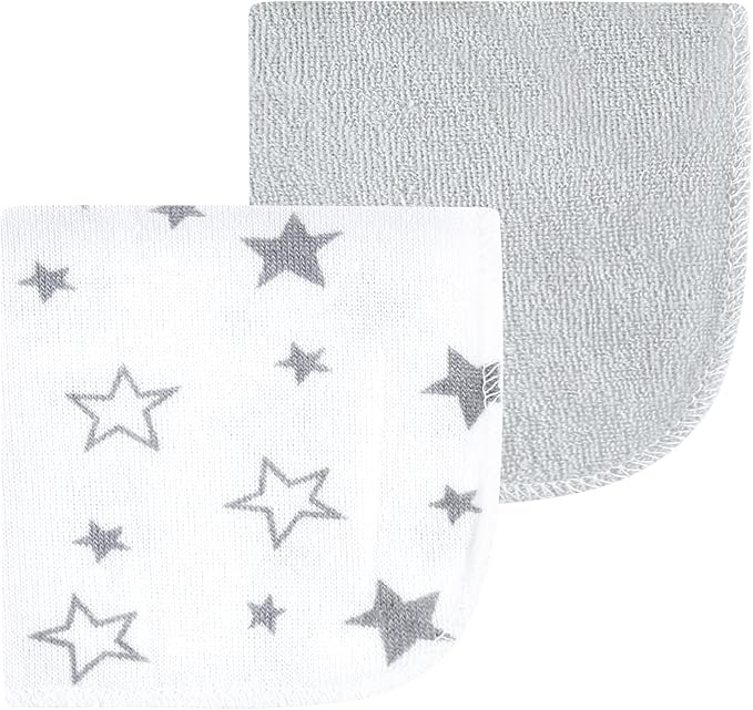 Luvable Friends Unisex Baby Cotton Rich Washcloths, Boy Basic Elephant, One Size