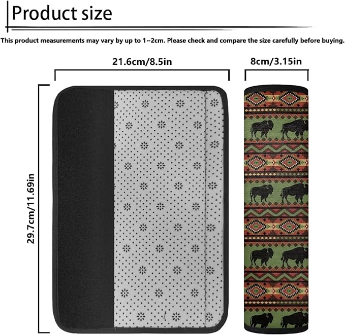 Seat Belt Cover Pad 2 Packs Car Seat Strap Covers Boho Pattern Non Slip Seatbelt Shoulder Pad Suitable for Car Seat Belt Backpack Shoulder Bag Birthdays Gifts Father