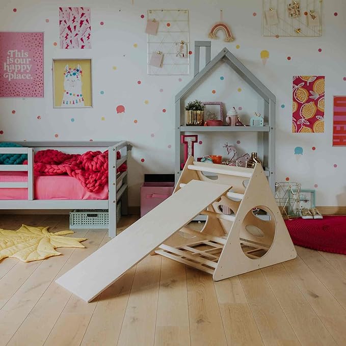 Climbing Triangle with a ramp, Montessori triangle climber, Montessori climber, climbing frame, children indoor play gym,