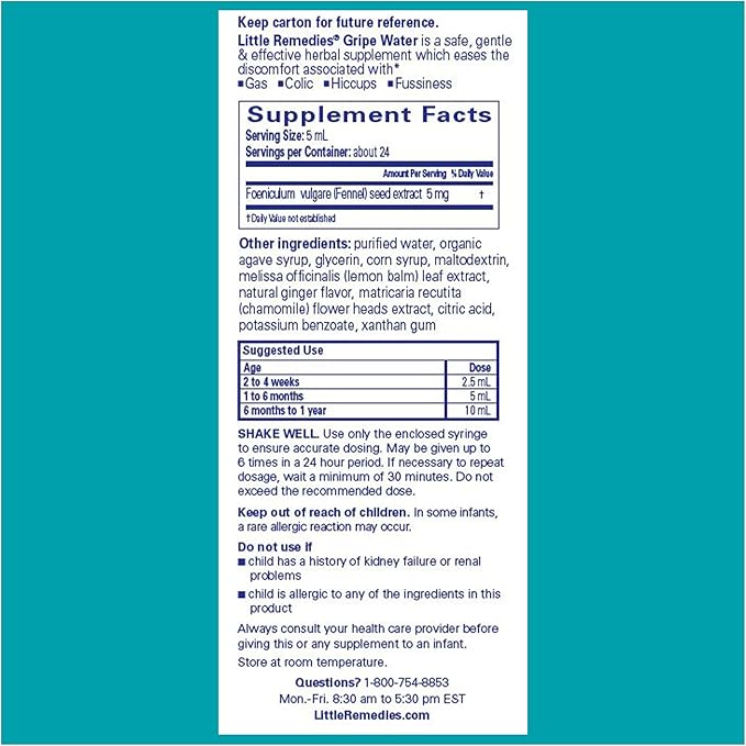 Little Remedies Infant Gas and Nose Solutions (1- 0.5 oz Saline Spray and Drops, 1- 4 oz Fast Acting Gripe Water)