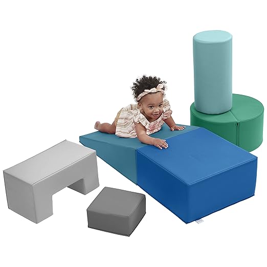 ECR4Kids SoftZone Crawl and Climb Playtime Playset, Building Blocks, Contemporary, 6-Piece