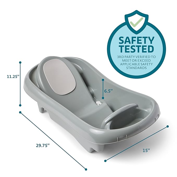 The First Years Renewed Baby Bath Tub - Newborn to Toddler 3-in-1 Baby Tub with Removable Sling - Made with 50% Recycled Material - 0 to 25 LBs