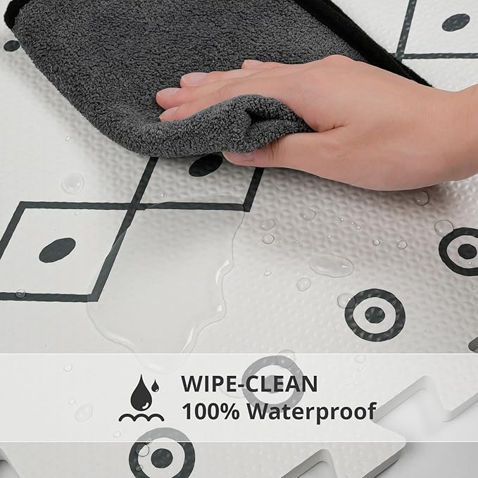 PIGLOG Foam Baby Play Mat, 72"x 48" Baby Crawling Mat for Kids for Babies with Interlocking Floor Tiles, Toddler Playmat for Indoor and Outdoor, Easy to Clean Playroom Floor Mats, Minimalist