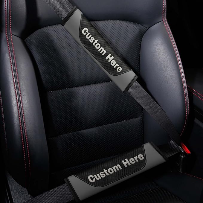 Custom Seat Belt Cover Pad - Personalized Carbon Fiber Seatbelt Shoulder Cushion, Auto Accessories for Cars Trucks SUVs