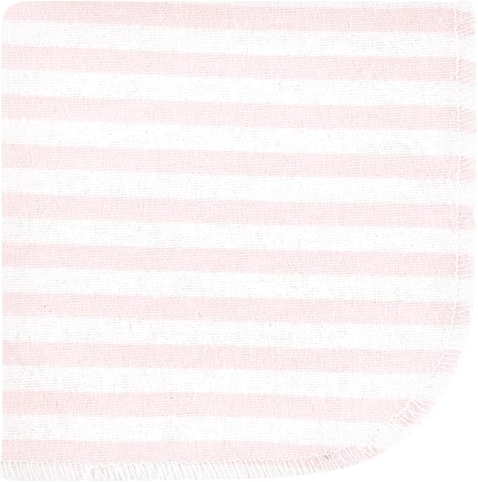 Hudson Baby Unisex Baby Flannel Cotton Washcloths, Pink Bows 10 Pack, One Size