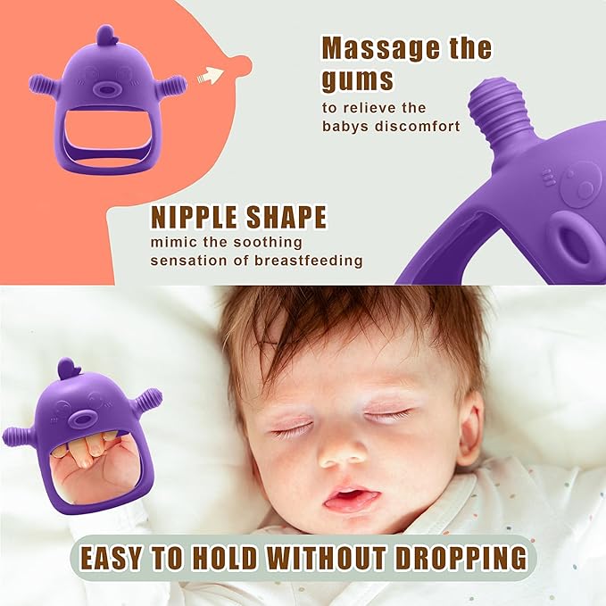 6-in-1 Baby Fruit Feeder Pacifier & Baby Food Feeder Set – Silicone Breastmilk Popsicle Mold with Freezer Tray, Teething Relief Toy, BPA Free Infant Feeder, 3 Sizes (S/M/L) Sacs (Purple)