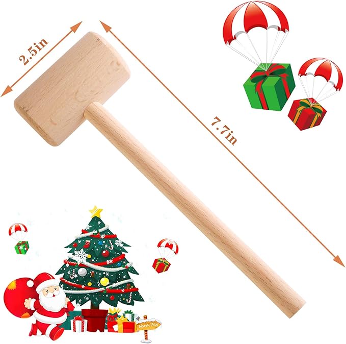 ZAUGONTW Wooden Crab Mallet for Chocolate, Mini Wooden Hammer Multi-Purpose for Kids Toys Crab Lobster Mallets,1Pcs