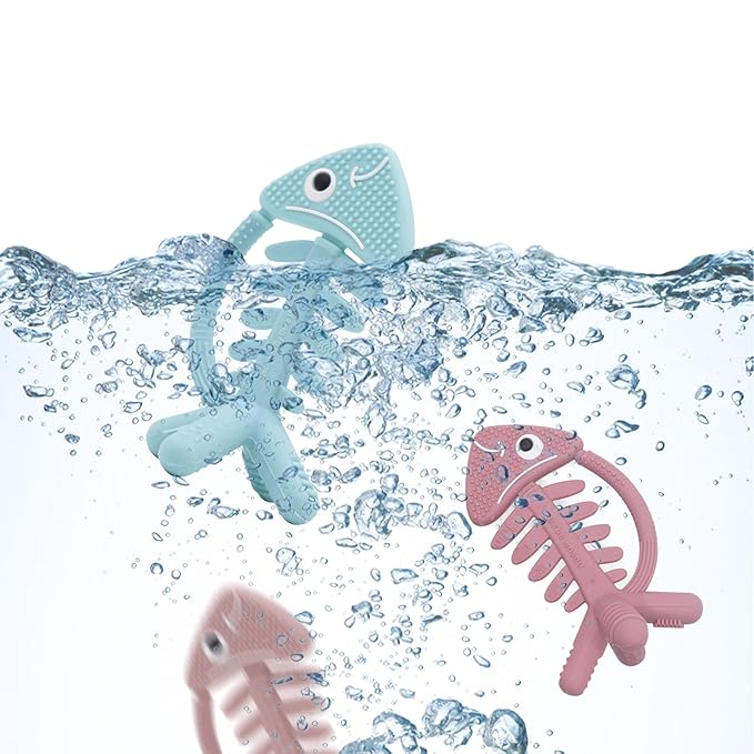 Fish Baby Crinkle Books with 3D Fish Teething Toy for Newborn Babies Infants