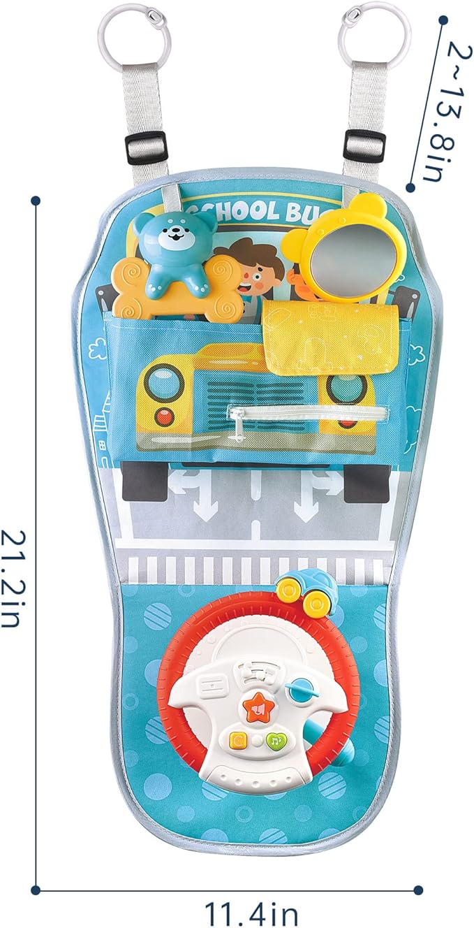 Caterbee Baby car seat Toys with Steering Wheel Center for Long Journeys (Car)