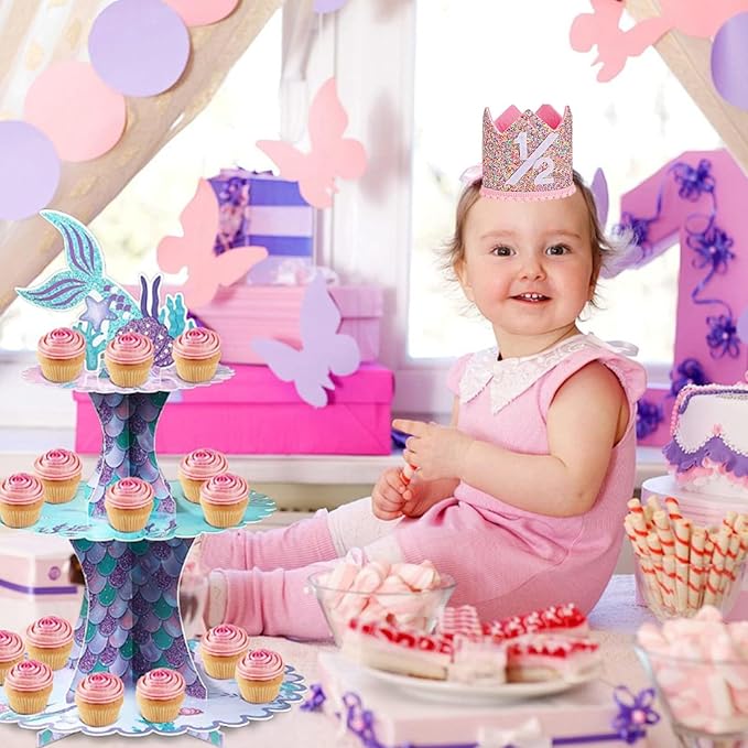 Boy Girl Birthday Crown, Prince Princess Birthday Hat Headband Tiara Crown Cake Photo Prop Party Decorations