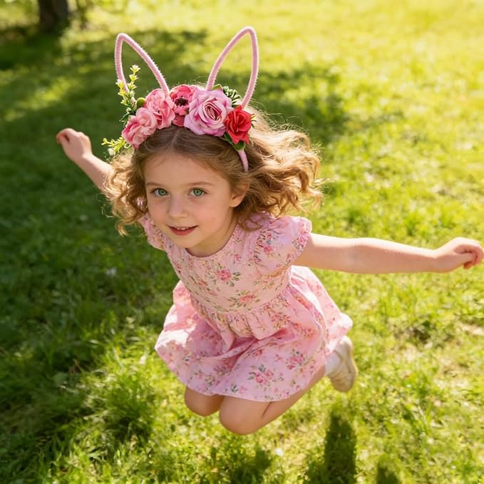 Children Easter Bunny Ears Headband Long Ear Hairband for Baby Girls Infant Toddlers Kids