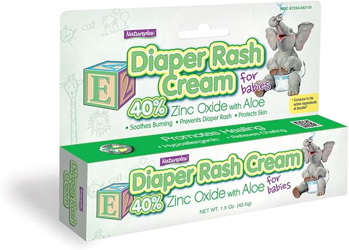 Diaper Rash Cream for Babies 40% Zinc Oxide with Aloe 3 Pack
