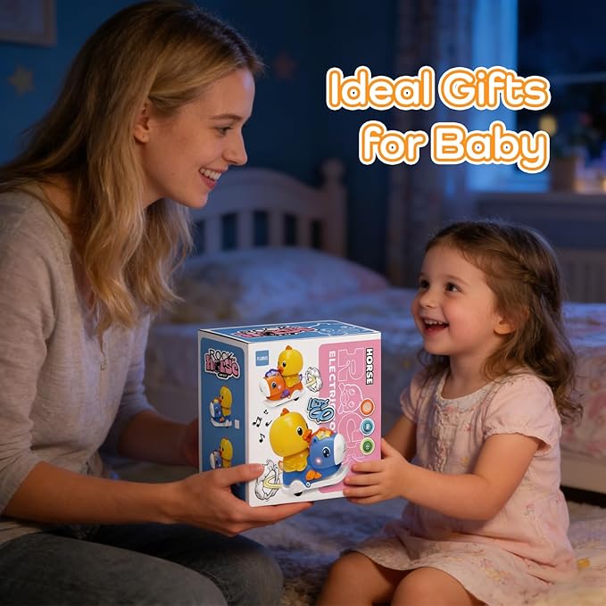 Baby Crawling Walking Toys for Toddlers with Adorable Shape, Musical Car Crawling Developmental Toys with Sounds and Lights, Ideal Gifts for Babies