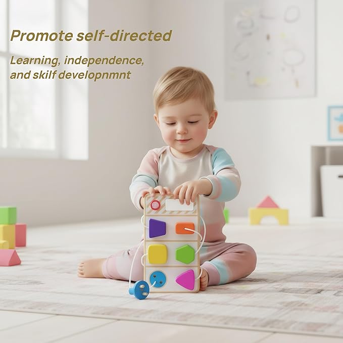 Montessori Toys for 1 Year Old, Baby Busy Board for Travel, Toddler Gifts