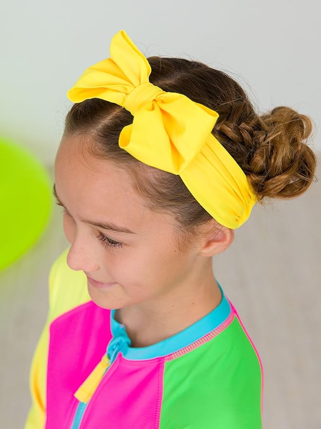 RuffleButts® Girls Swim Bow Headband