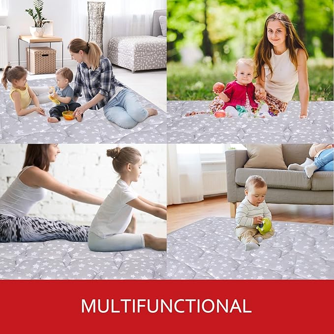 Baby Playpen Mat 47" X 47", One-Piece Crawling Mat Non Slip Padded Baby Mats for Playing 47x47 Inches, Baby Playmat Floor Mat for Babies, Toddlers