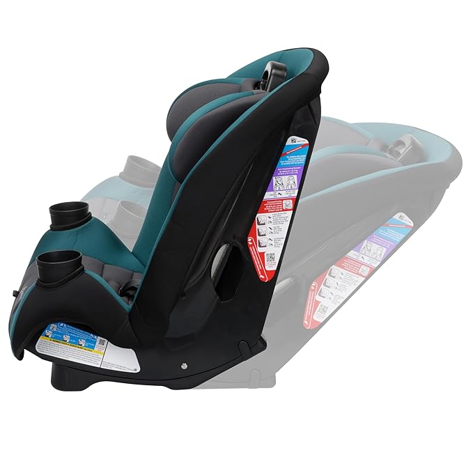 Safety 1st Ellaris 3-in-1 Convertible Car Seat, Slim Fit Design, Rear & Forward-Facing, 5-Position Headrest, 3-Across Fit, Travel-Friendly with Machine-Washable Seat Pad, Peacock Blue