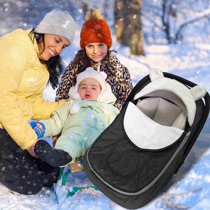 Winter Car Seat Cover for Babies - Keeps Baby Warm & Cozy, Universal Fit for All Seasons