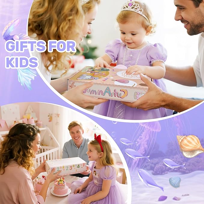 Aurasys Toddler Busy Board Montessori Toys for Girls Birthday Gift, Sensory Busy Book Educational Learning Activity Board for Toddler Girls, Travel Activities Toys for Airplane Car