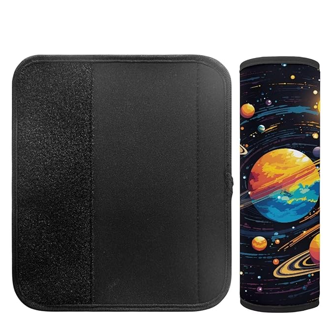 Biyejit Galaxy Planets Seatbelt Covers, Seat Belt Cushion for Adults Kids Car Seat Strap Covers, Toddler Travel Car Pillow, Carseat Safety Strap Shoulder Pads Protector