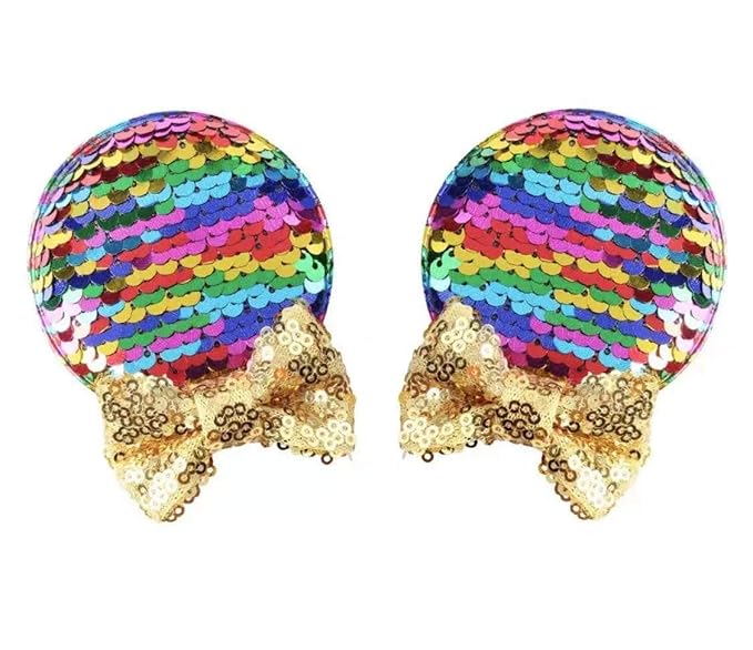 CLGIFT Minnie Ears Headband - Baby/Toddler Reversible Rainbow Hair Clip
