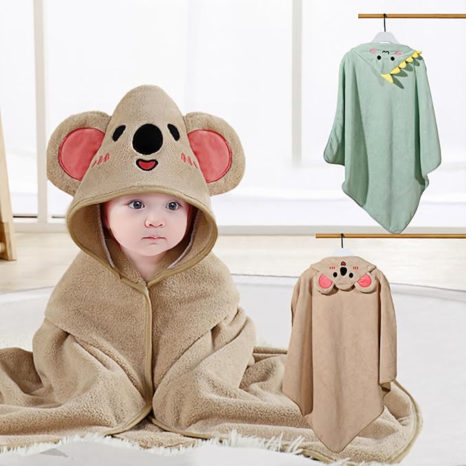 2Pcs Baby Hooded Towel,31 * 31 in Toddler Bath Towels for Newborn Babies,Toallas de Baño para Bebe,Organic Infant Kids Boy Essentials 1-3
