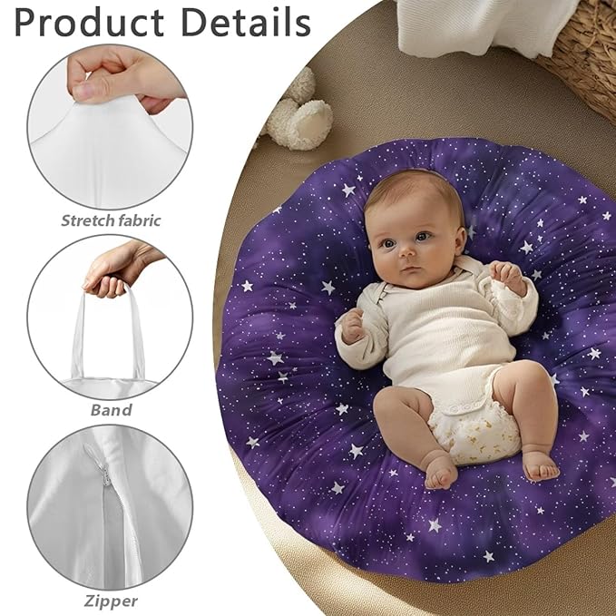 Newborn Lounger Cover, Star Soft Newborn Lounger Cover Soft Baby Lounger Slipcover Removable Infant Lounger Pillow Cover for Boys Girls