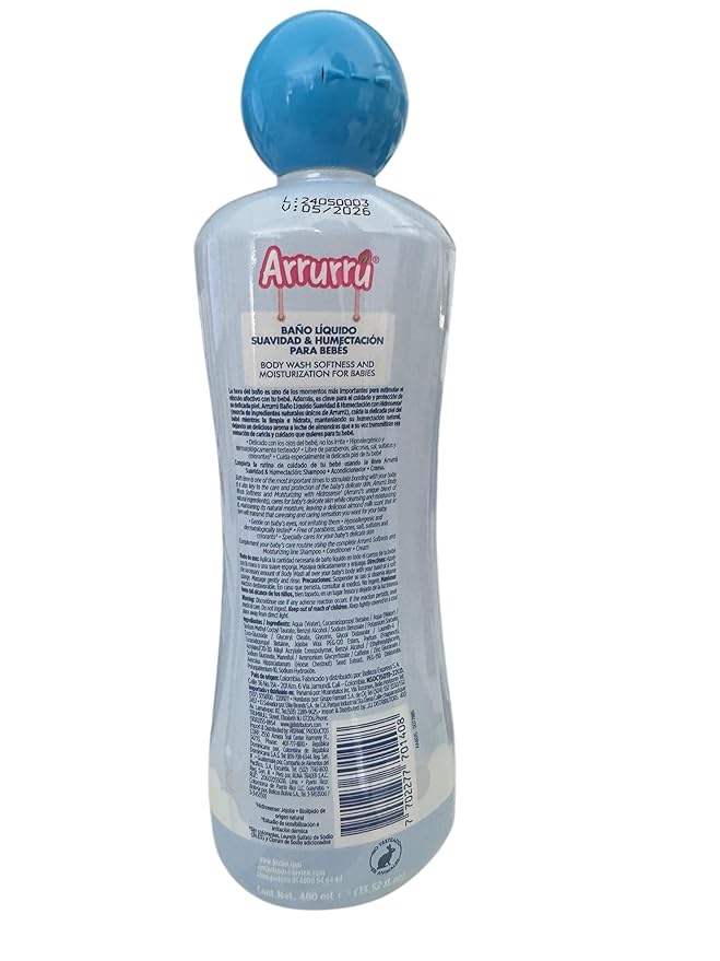 Arrurru Kit Abuelita Rosado - Colonia Rosa 220 ml - Shampoo Cabello Claro 220ml - Baño Líquido 220 ml - Crema Original 220 ml - Crema Protectora para la colita del Bebe 60 gr.
