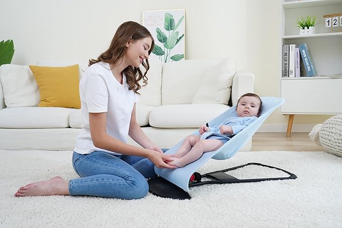 Fabric seat for Bouncer Belltop Compatible with BabyBjörn Bouncer: Soft & Bliss. Cover for Baby Bouncer (seat): Hypoallergenic & Breathable. Seat for Baby Swing: Ergonomic (Soft Blue)