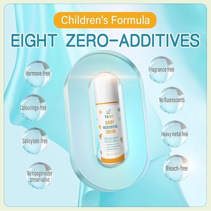 PEGO Baby Moisturizing Face Cream - Daily Hydration for Sensitive Skin,Kids Face Moisturizer,with Shea Butter,Chamomile,Lightweight,Hypoallergenic,Safe for Newborns & Toddlers,Kids 100ml/3.38oz
