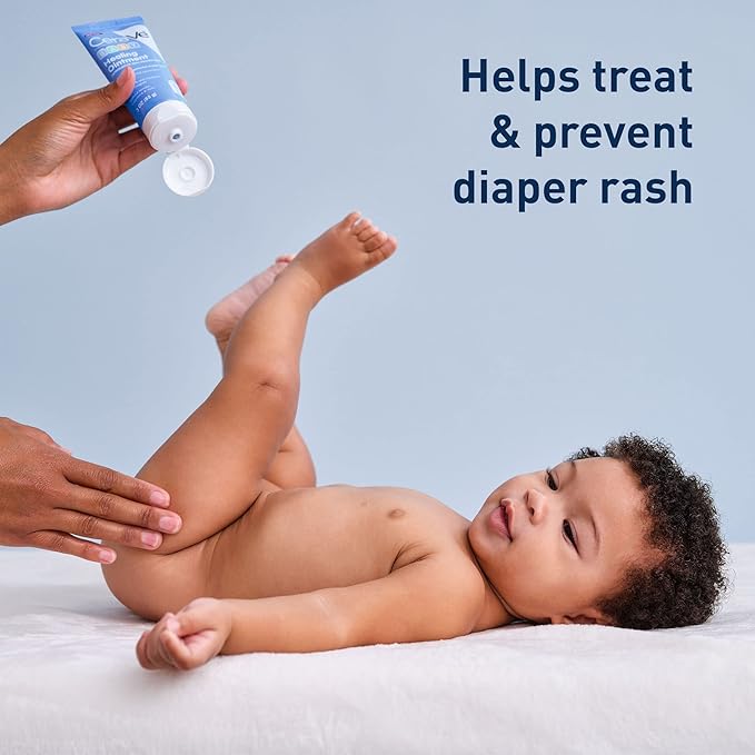 CeraVe Baby Wash & Shampoo | 2-in-1 Tear-Free Baby Wash & Sulfate Free | 8 Ounce & Diaper Rash Cream | Baby Healing Ointment for Extra Dry, 3 Ounce