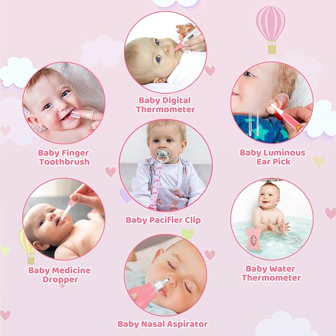 Baby Grooming Kit, 29 in 1 Portable Baby Safety Care Set and Baby Electric Nail Trimmer Set, Newborn Nursery Cleaner Essentials Health Care Set for Infant Toddlers Boys Girls, Baby Grooming Care