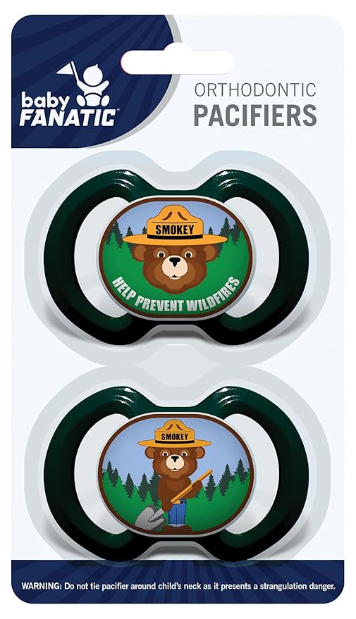 MasterPieces Officially Licensed Smokey Bear Infant Baby Pacifier 2-Pack