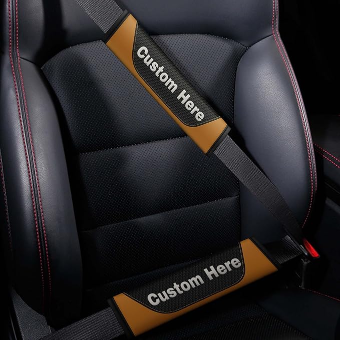 Custom Seat Belt Cover Pad - Personalized Carbon Fiber Seatbelt Shoulder Cushion, Auto Accessories for Cars Trucks SUVs
