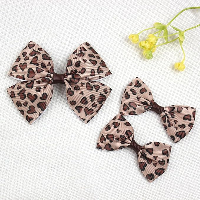 Leopard Hair Bow Clip for Women Girls Baby Leopard Bow Clip Cheetah Print Bowknot Hair Clips Costume Accessories 3 Pack TSFJ76