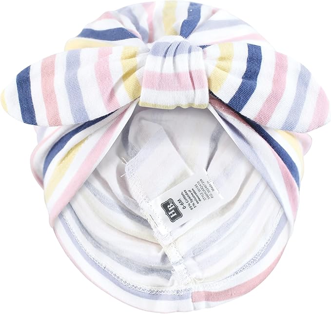 Hudson Baby Infant Girls Turban Cotton Headwraps, 0-24 Months