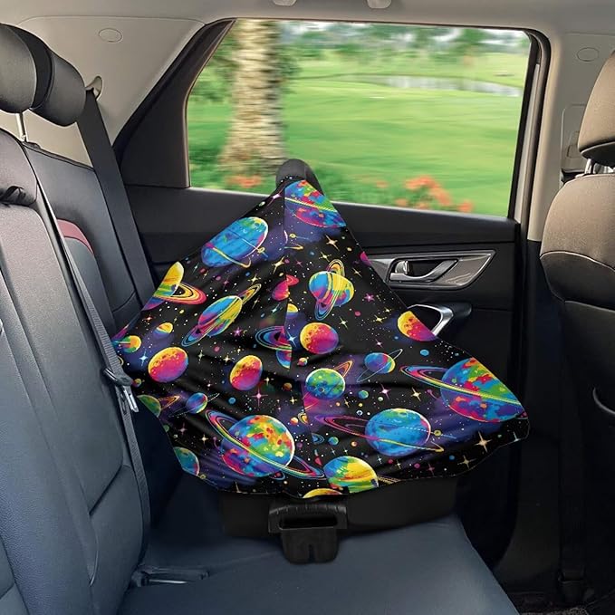 GIFTPUZZ Universe Multi-Functional Nursing Cover - Soft & Breathable Breastfeeding Scarf, Car Seat Canopy, Grocery Cart & Stroller Protector - Universal Fit for Moms
