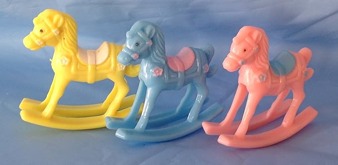 12 Plastic Rocking Horses Baby Shower or Birthday Favor - Pink