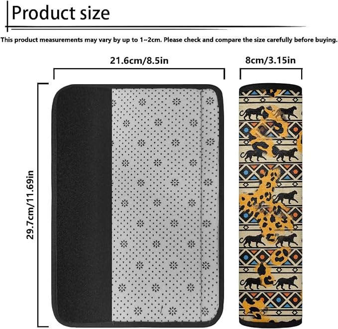 Boho Car Seat Neck Cover 2 Packs Leopard Pattern Car Accessories Easy to Clean Car Seat Strap Covers Shoulder Pads Comfort Shoulder Strap Protectors for Cars Trucks Vans for Friends Lovers