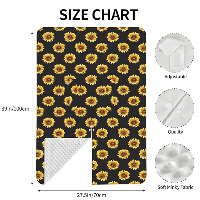 Sunflower Baby Car Seat Cover for Baby, Nursing Cover for Mom, Sunflower Baby Items Stuff