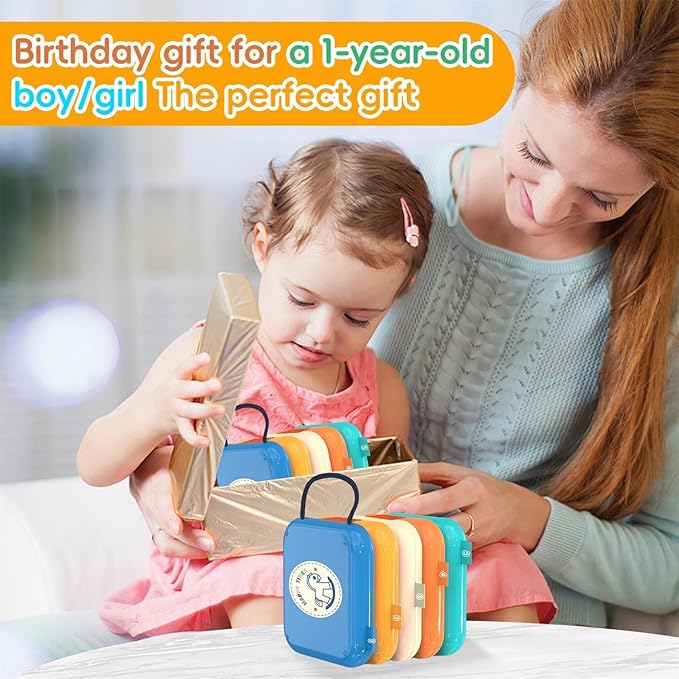 Busy Board for 1 2 3 Year Old - Montessori Travel Toy with Fine Motor Activities, Busy Cube Sensory Learning for Toddlers 1-3 - Perfect Baby Boy Girl Gift & Airplane Car Activity