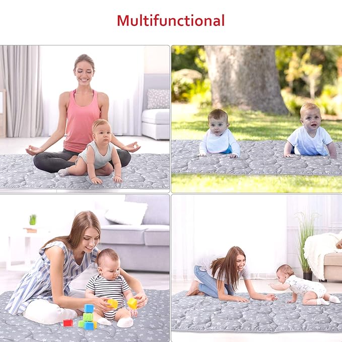 Baby Play Mat Extra Thick, Large, Crawling Mat Non Slip Padded Baby Mats for Playing 79x55 Inches, Baby Playmat Floor Mat for Babies, Toddlers