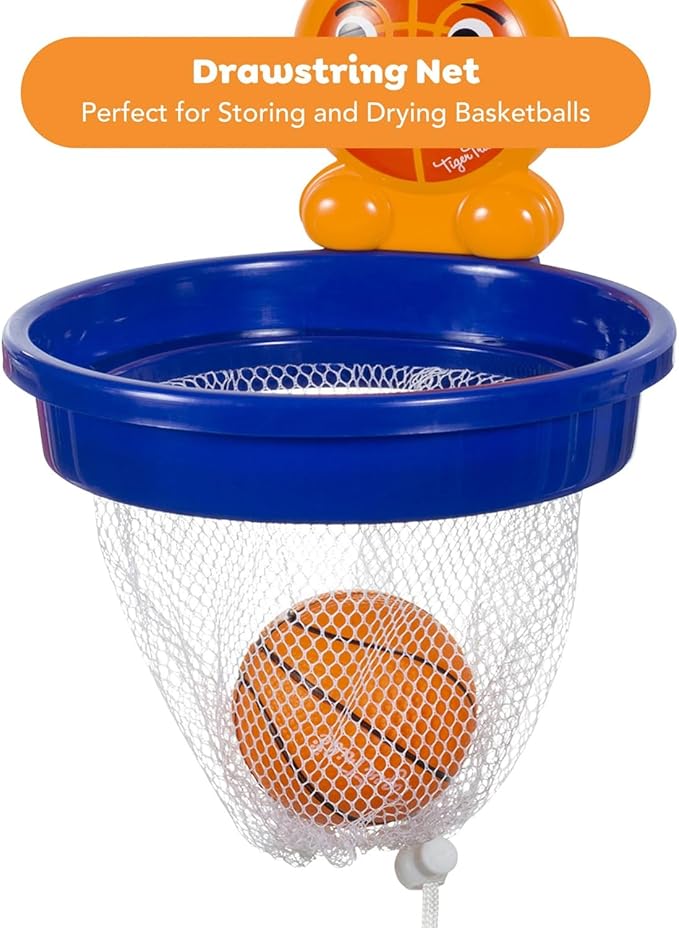 Tiger Tribe Bath Ball Dunk Time - Interactive Toddler Bath Toy with Floating Basketballs & Suction Backboard for Enhancing Motor Skills in Kids 3-7 Years