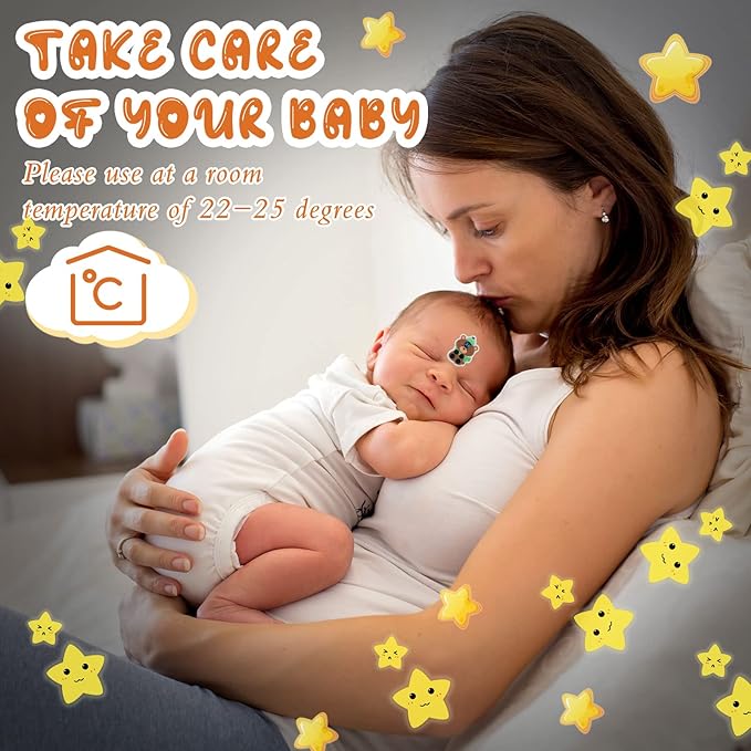 12 pcs Stick-on Fever Indicator Forehead Fever Kids Cartoon Stickers Temperature Fever Patch