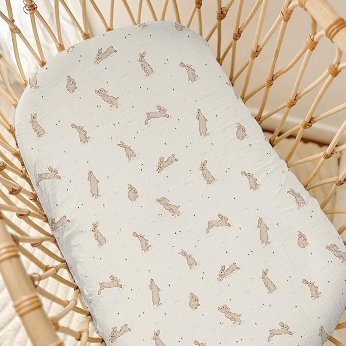 Muslin Baby Lounger Cover 2 Pack, Soft Breathable Newborn Lounger Pillow Cover for Boys Girls Infant
