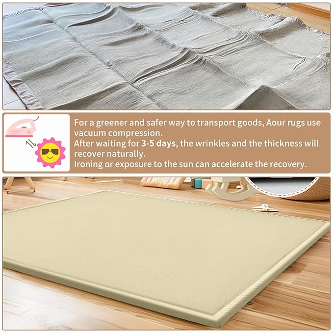 Baby Play Mat for Floor - 1.4" Thick Memory Foam Rug, 50"x50" Playpen Tummy Time Mat, Soft Velvet Nursery Rug, Large Padded Crawling Mat, Cushioned Pads for Playroom Toddlers, Infants, Yoga, Tatami