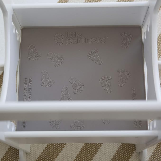 Little Partners Silicone Mat, Only Compatible with The Learning Tower, LTD, and Chef Series Edition Platforms (Not The Explore 'N Store or Folding Tower), Non-Slip Grip Washable Protector (Grey)