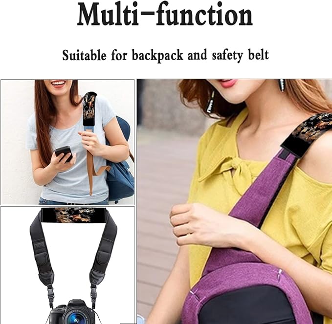 FOR U DESIGNS Horse Seat Belt Cover Pad for Adults 2 Pack Shoulder Strap Black Car Seat Strap Cover Universal Fit for SUV Sedan Truck